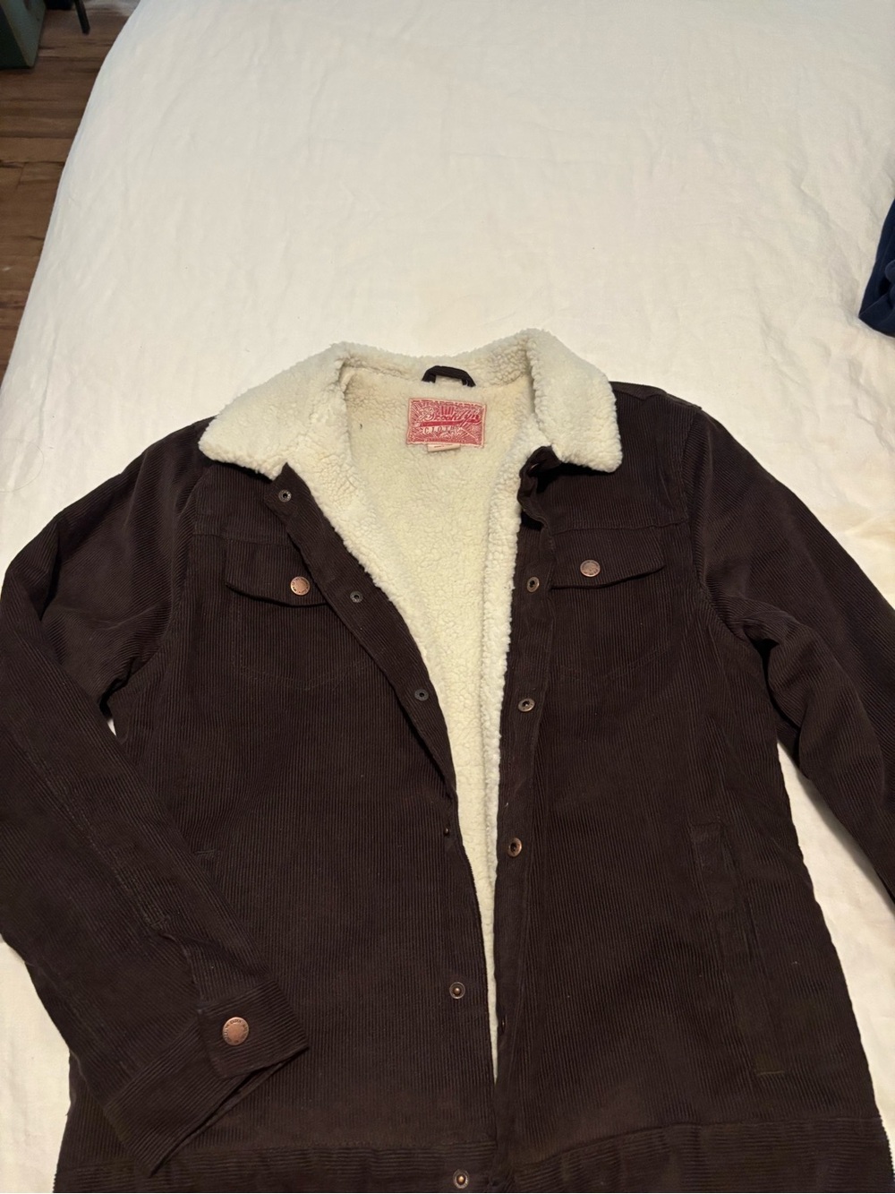 Browning Brown Corduroy Sherpa-Lined Jacket with Cream Collar